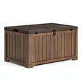 Aufbewahrungsbox 120 x 60 x 65 cm Kunststoff Braun für Garten mit Deckelverschluss