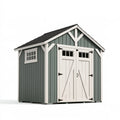 Gartenhaus 240 x 180 x 230 cm Holz Grün Weiß mit Doppeltür im Landhausstil