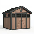 Gartengerätehaus 240 x 180 x 220 cm Holzoptik Braun Anthrazit mit Doppeltür