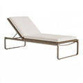 Gartenliege 200 x 70 x 85 cm mit Metallgestell in Beige und Braun verstellbar