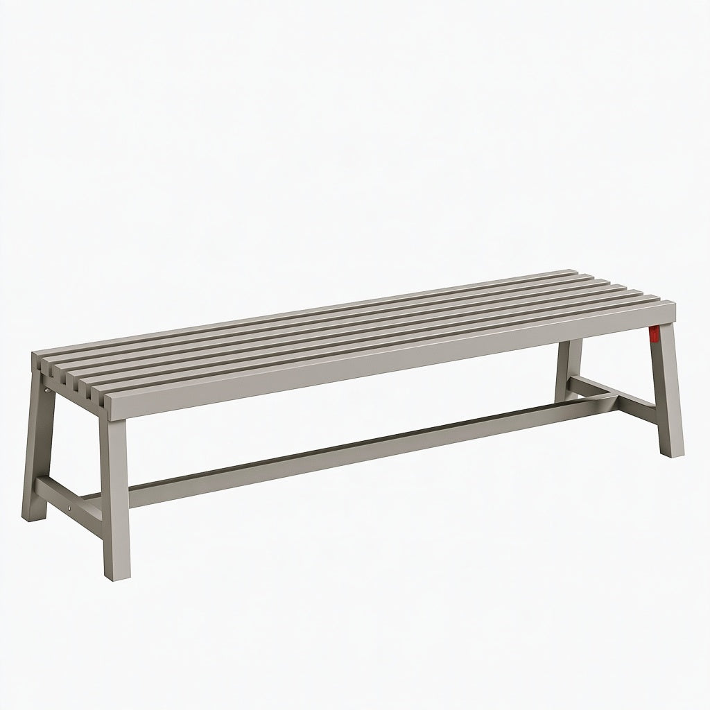 Gartenbank 180 x 40 x 45 cm aus Metall Grau mit Lattenfläche