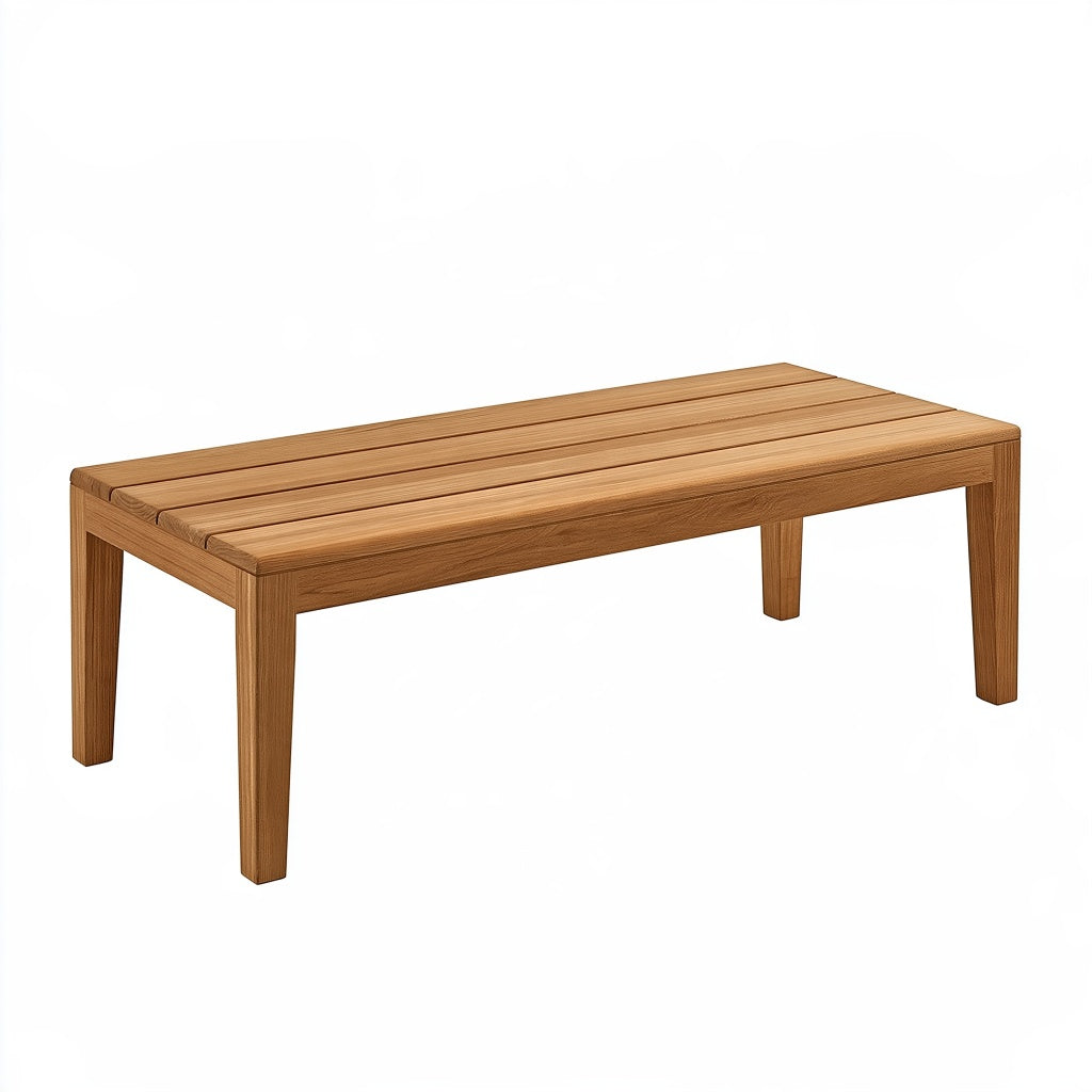 Gartenbank 180 x 60 x 45 cm aus Holz in Natur - Lattenoptik ohne Rückenlehne