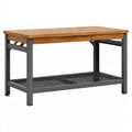 Werkbank 120 x 60 x 85 cm Holz/Stahl Braun/Schwarz mit Ablagegitter