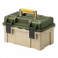 Werkzeugkoffer 40 x 25 x 22 cm aus Kunststoff Olivgrün Beige mit Tragegriff
