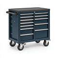 Werkzeugwagen 100 x 50 x 95 cm Stahl Dunkelblau mit 12 Schubladen und Rollen