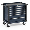 Werkzeugwagen 77 x 46 x 97 cm Stahl dunkelblau abschließbar mit 7 Schubladen
